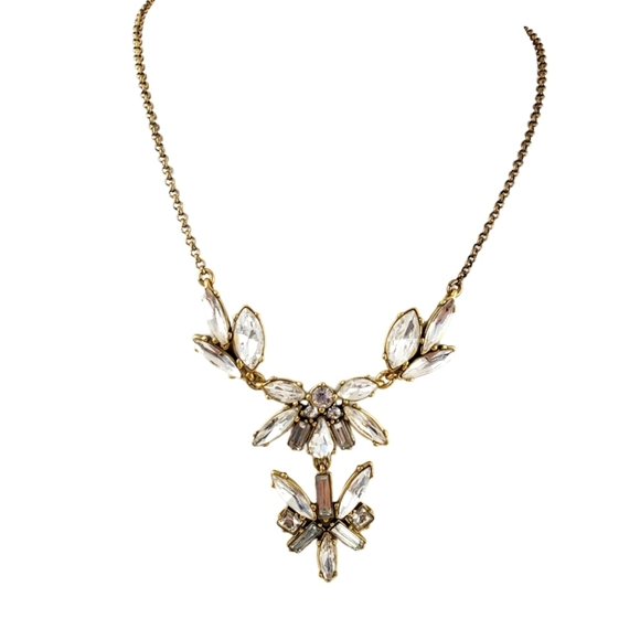 J. Crew statement necklace art deco brilliant rhinestones A0286 - Picture 4 of 6